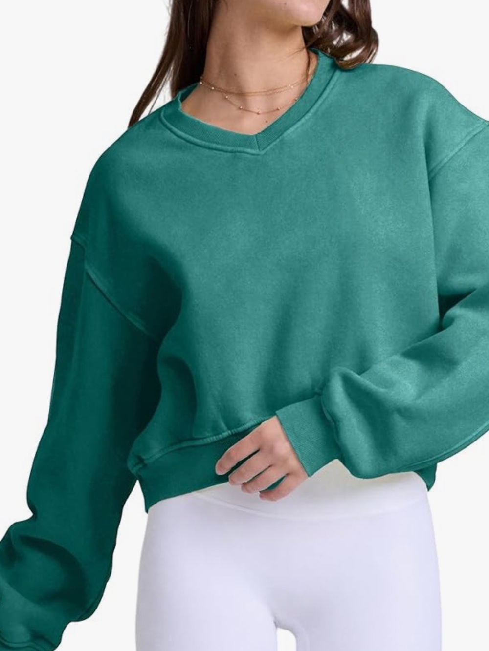Emerald Green Cropped Sweatshirt